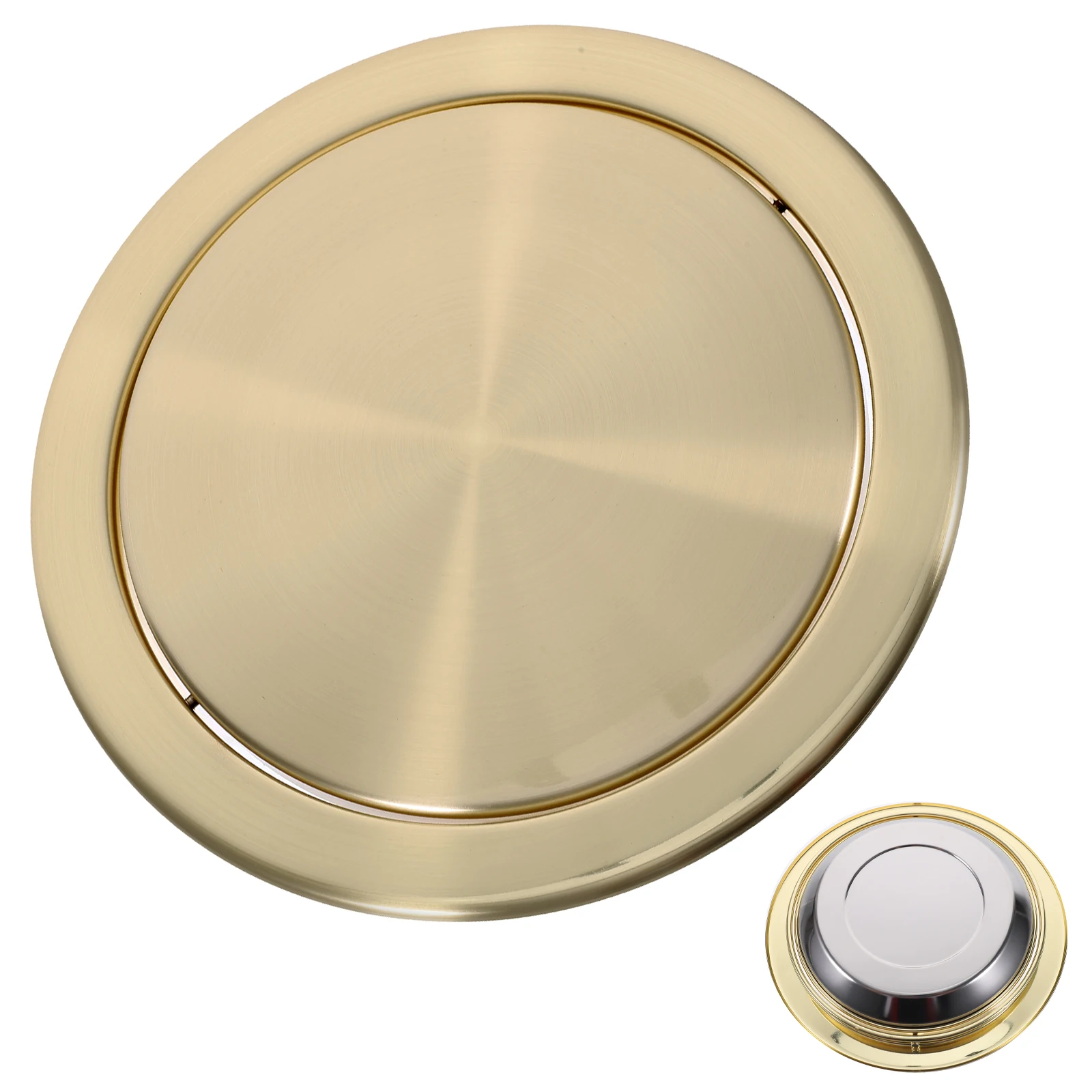 

Recessed Trash Bin Lid Stainless Steel Countertop Garbage Cover Built-in Flap Design for Home Kitchen Bathroom Hospital Airport