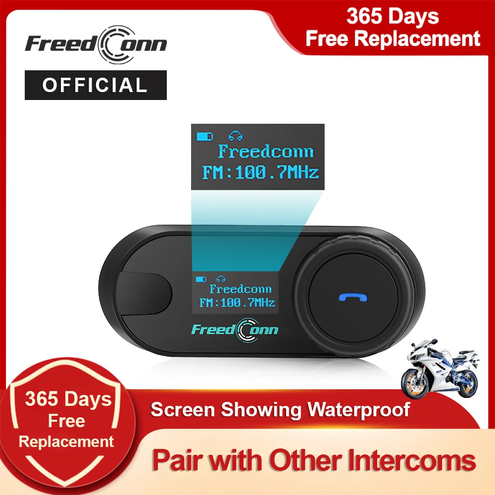 FreedConn Group Motorcycle Intercom Bluetooth Headset Helmet Many Riders FM RadioMoto Communicator Interphone Music share FM