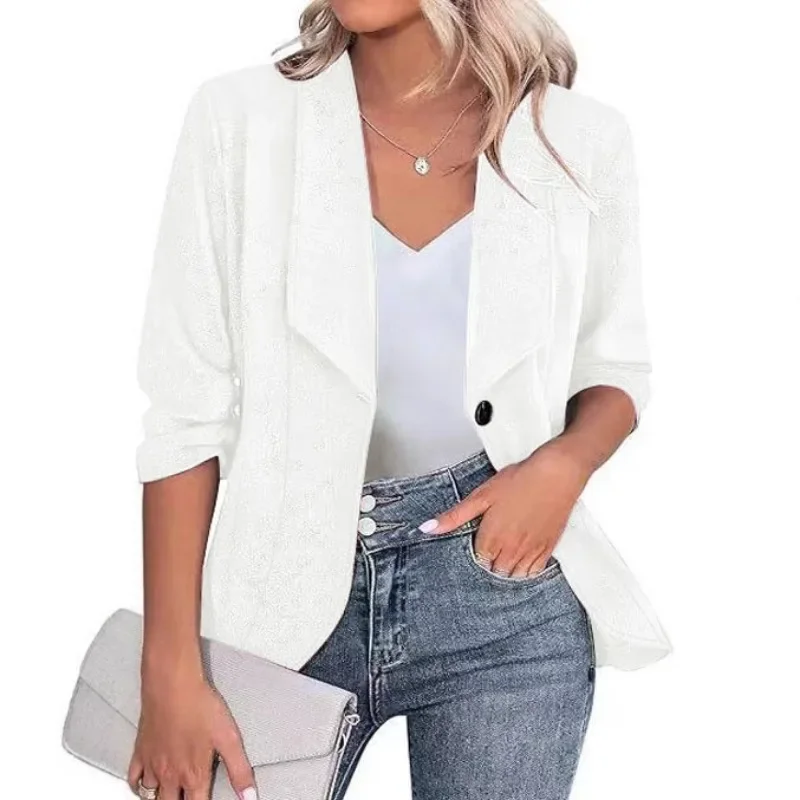 Cardigan Temperament Suit Jacket Elegant and Versatile Elegant Long-sleeved Lapel Tight Slim Casual Fashionable