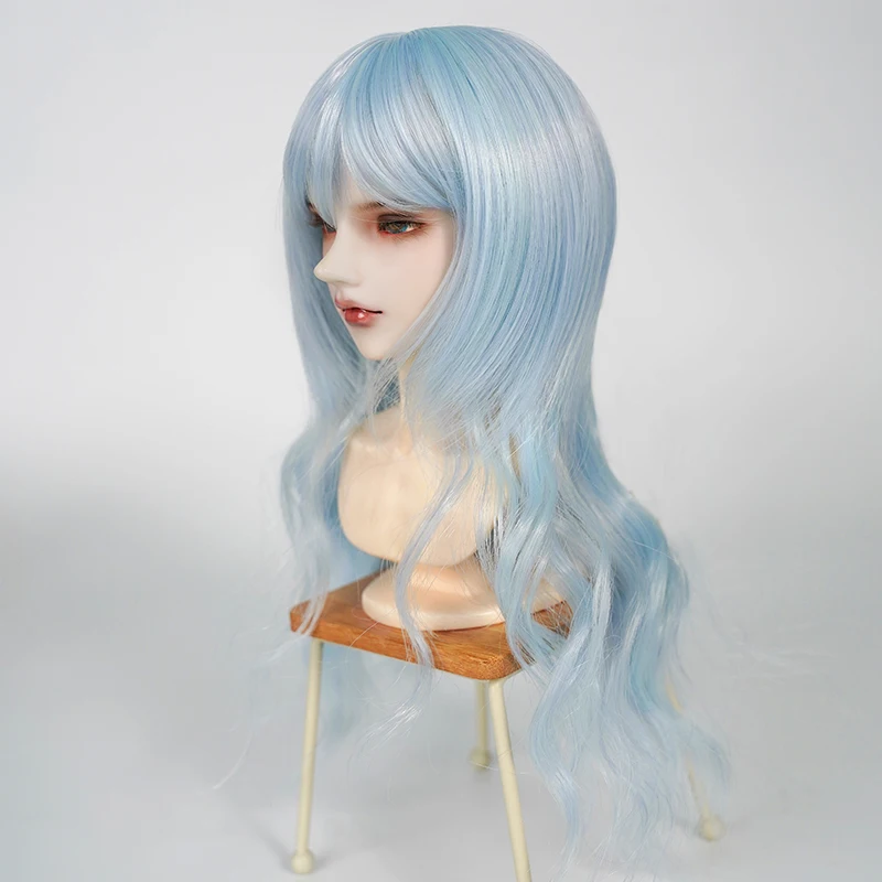 New Doll's Wig for 1/3 1/4 1/6 Bjd Doll Long Wave Curls Hair with Bangs Soft Silk Girl Toys Dress Up Girl Toys Doll Accessories