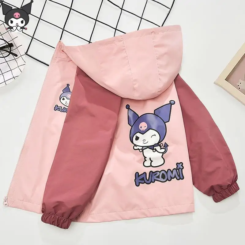 

Cartoon Anime Children Jacket Kuromi Kawaii Autumn and Winter New Sanrio Jacket Skin Friendly Soft Comfortable Versatile Sweet