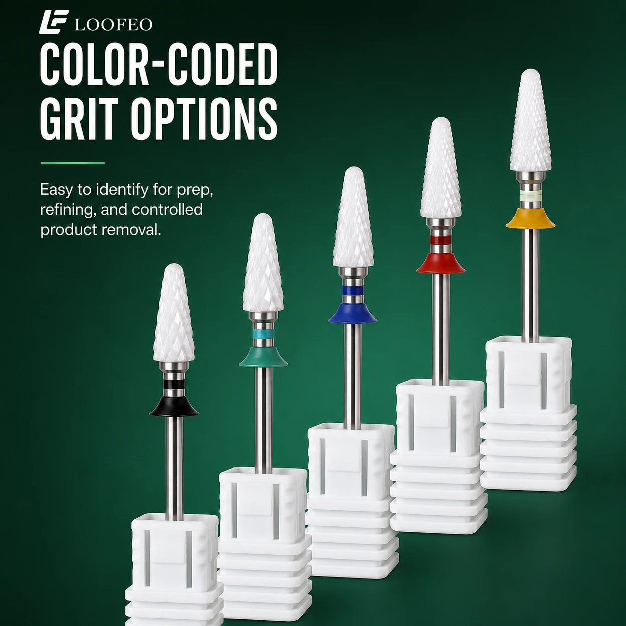 1pc Ceramic Nail Drill Bit Tapered Cone E-File Mill Bits for Gel Polish Acrylic Removal Milling Cutter For Manicure BurrRefining