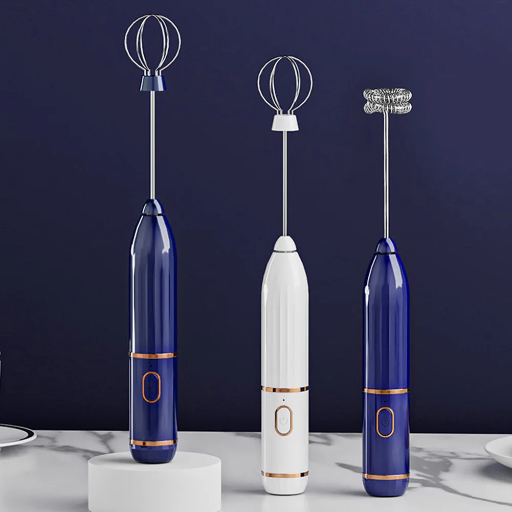 Eiergarde Handmixer 3 snelheden Draadloze eierklopper met 2 koppen Roerdergarde Elektrische melkschuimer voor koffie Warme chocolademelk