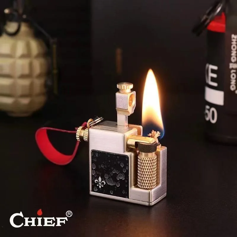

CHIEF Mini Arm Lift Side Pulley Kerosenes Lighter | Portable Outdoor Lanyard, Premium Exquisite Gift for Men