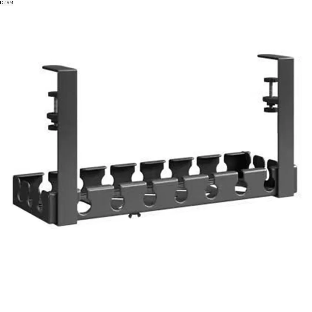 Extendable Under Desk Cable Management Tray No Drilling Sturdy Cable Tray Wire Organizer Adjustable Clamps Cord Hider Raceway