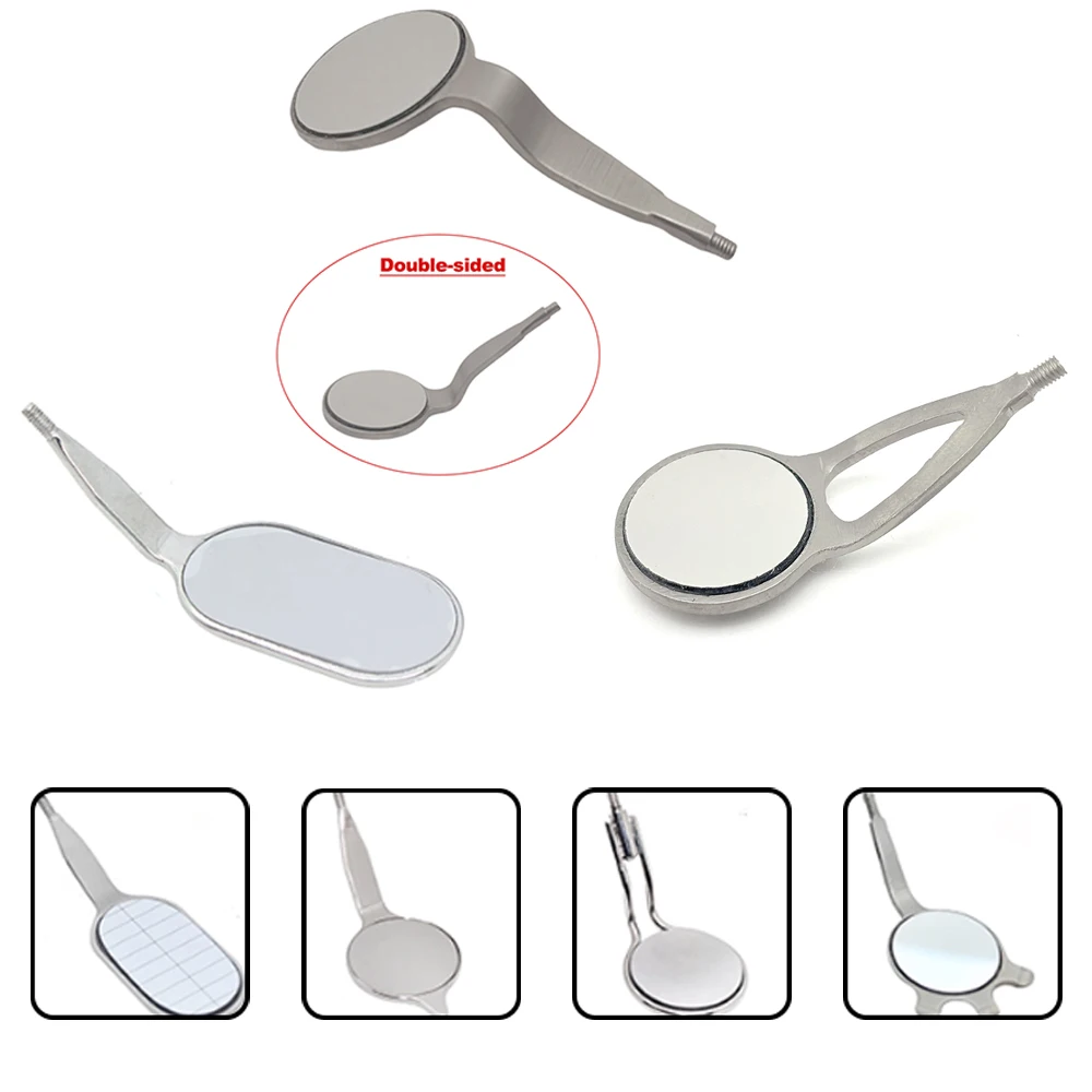 Rhodium Plated Dental Mirror Reusable Long Type Oral Exam Tool for Dentists Durable Easy to Clean Set