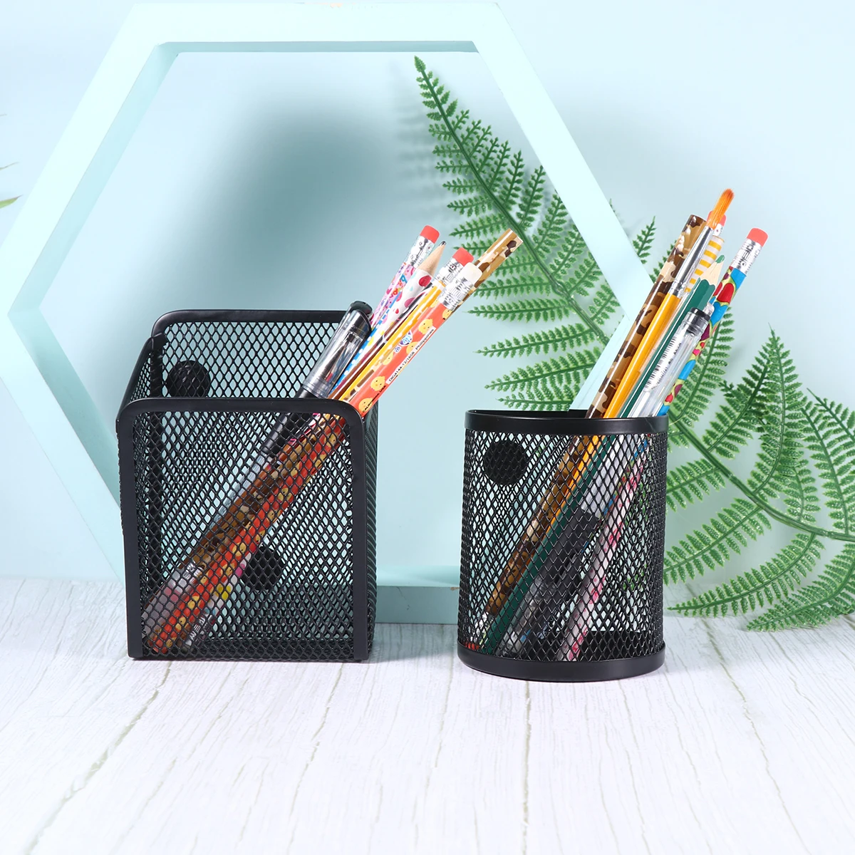 

2Pcs Magnetic Pen Holder Black Iron Desktop Organizer Metal Container for Pens Markers School Office Supplies Storage Solution
