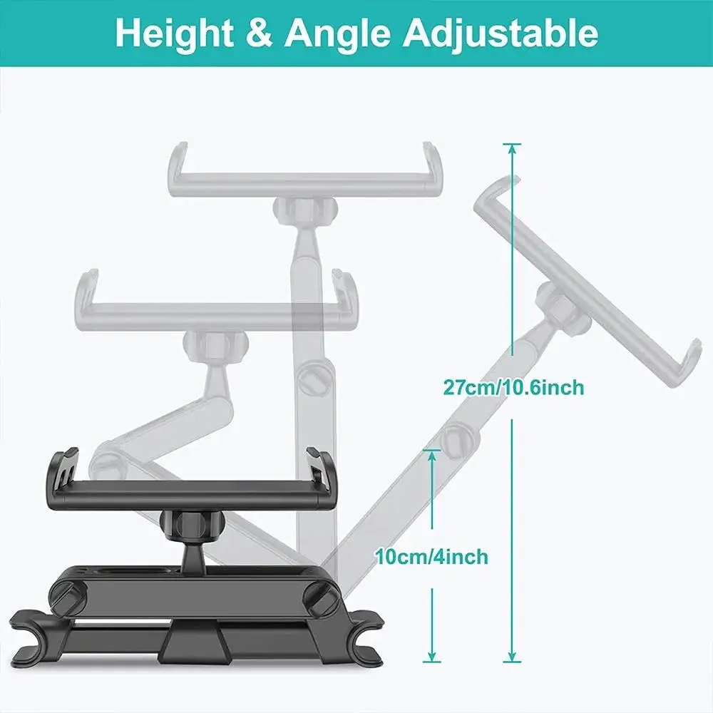 Car Tablet Holder Headrest Mount Auto Telescopic Backseat Tablet Stand Phone Cradle Clip Universal Seat Back Smart Phone Bracket