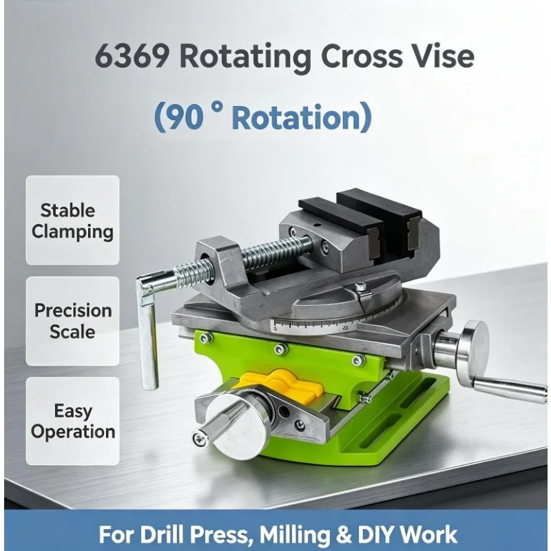 BG-6368 3-inch Cross-Sliding Vise with Compound Slide for Mill and Drill Press,Cross Slide Drill Press Vise