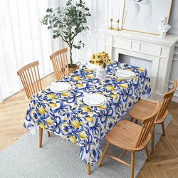 Lemon Watercolor Waterproof Rectangular Polyester Tablecloth Home Decor  Kitchen Living Room Wedding Party