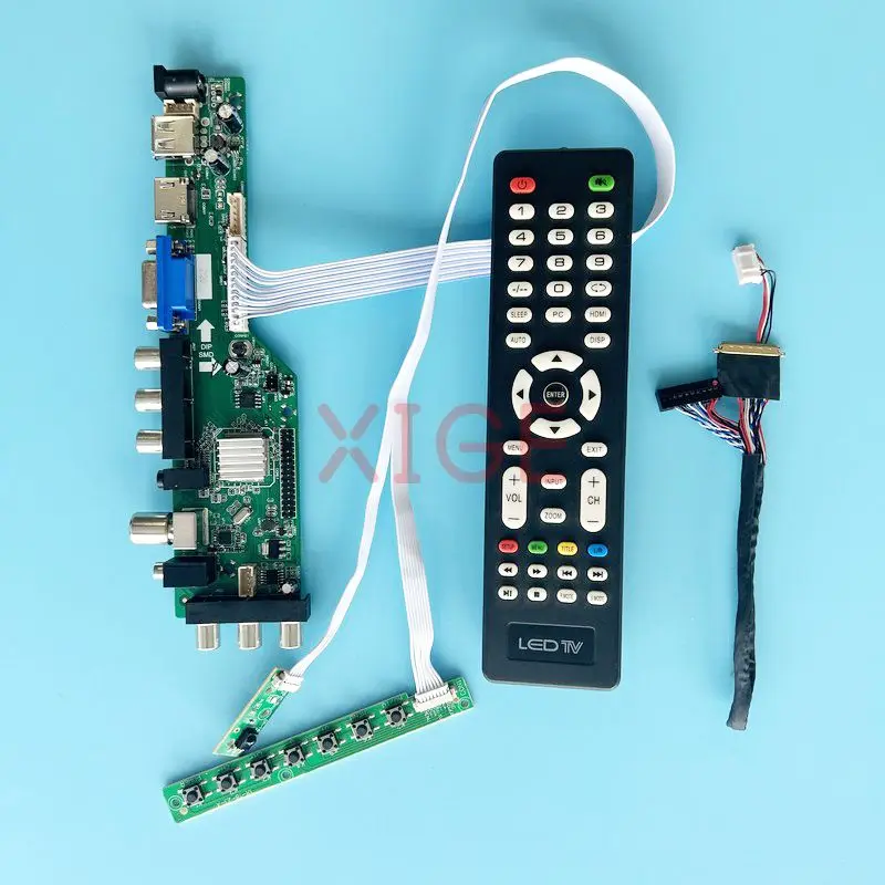

Плата драйвера контроллера подходит для HT101HD1 LP101WH1 LP101WH2 LVDS 40 Pin Kit 2AV + USB + DHMI + VGA цифровой сигнал DVB Screen 1366*768 10,1"