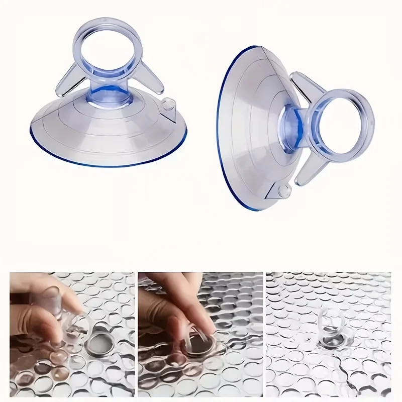 12PCS Glass Strong Transparent Suction Cups, Windshield Sunshade Dovetail Sucker Hooks, Multi-Purpose Window Suction Cups
