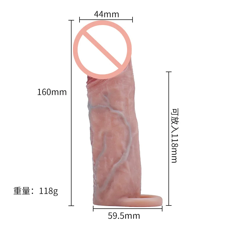 3 Size Soft Realistic Penis Sheath Reusable Silicone Condom Cock Extension Sleeve Dick Enlargement Delay Ejaculation Men Sex Toy