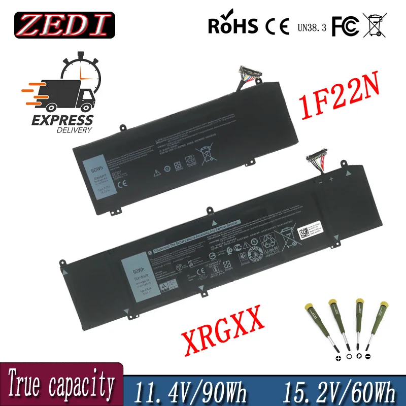 

ZEDI new 1F22N XRGXX Laptop Battery For Dell ALIENWARE 2018 orion M15 M17 R1 P82F P40E P79F P37E Inspiron G5 5590 G7 7590 7790