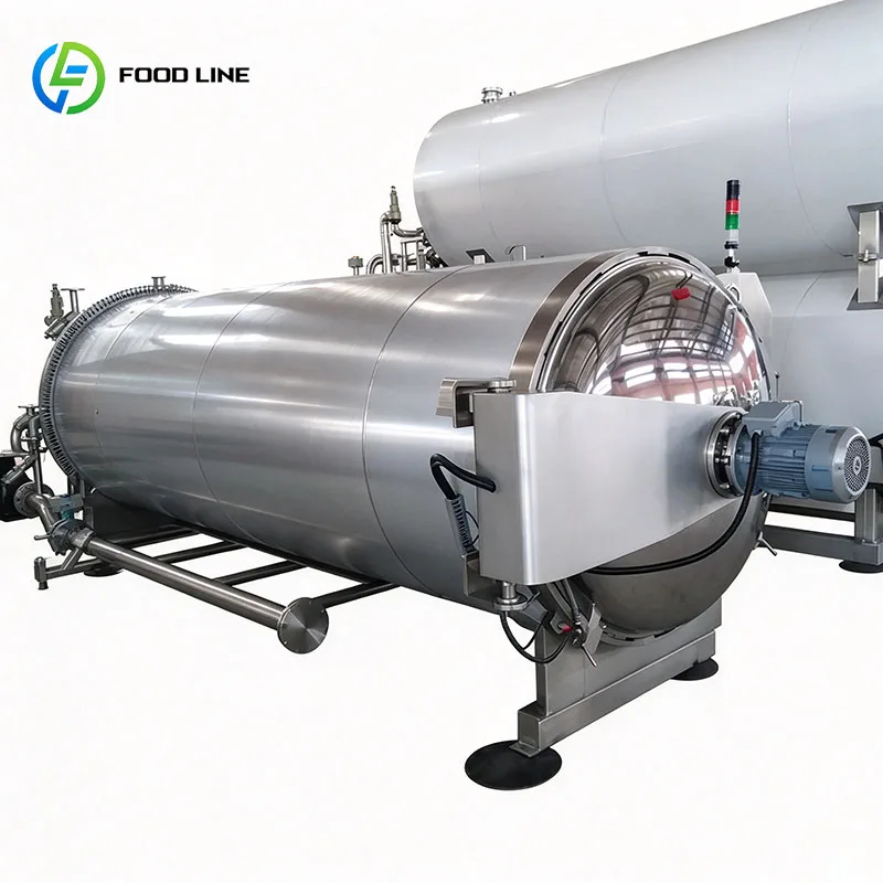 Full Immersion Food Retort Water Bath Machine for Packaged Fruit Compote Pear Puree and Apple Sauce Customized