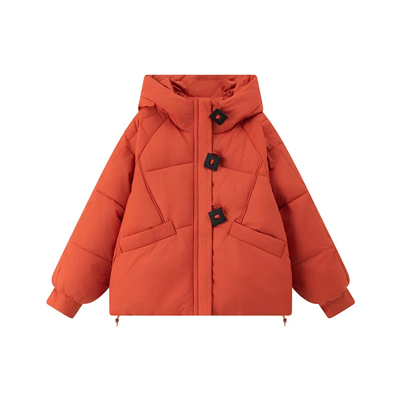 Women's Jacket With Padded Down High-End Quality New For 2024 Square Buckle Design Stylish And Simple Temperament Winter Coat