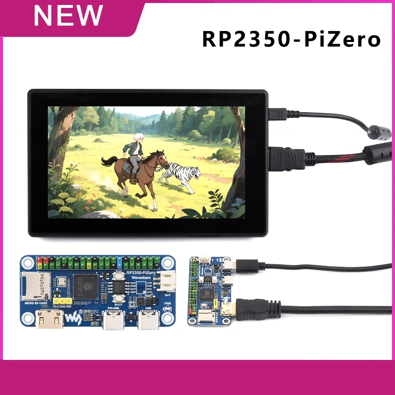 �y�Z�[�����zWaveshare RP2350-PiZero Raspberry Pi Pico 2 RP2350B �J���{�[�h 40PIN GPIO ���� 520KB �� SRAM PSRAM DVI HDMI �p