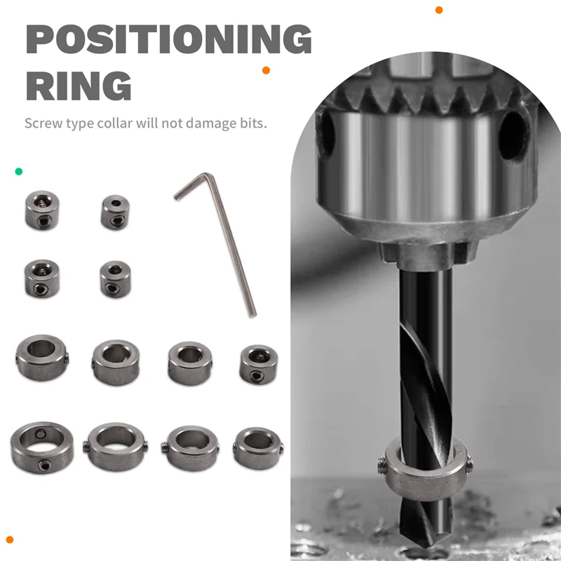 

【Секь-только!】Ошейник ограничения глубины для сверл диаметром 3–16 мм — ограничительное кольцо набора сверл для точного сверления