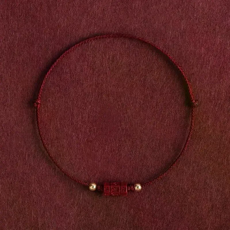 سوار سلسلة حمراء مصنوعة يدويًا مع خرز الزنجفر أساور محظوظة قابلة للتعديل للزوجين والأصدقاء مجوهرات هدايا مباركة للعام الجديد #3