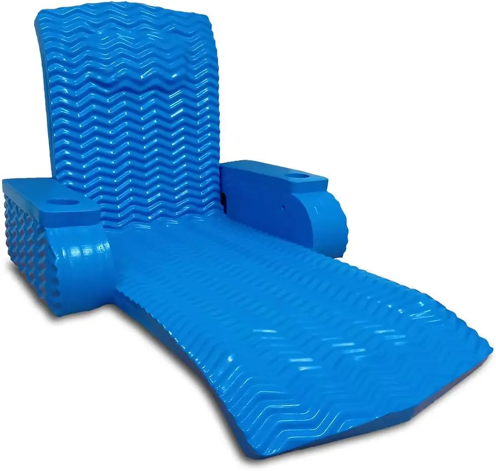 La JTrustLounger-Chaise de piscine à coussin en mousse, Blue Wave, Deluxe, California Sun