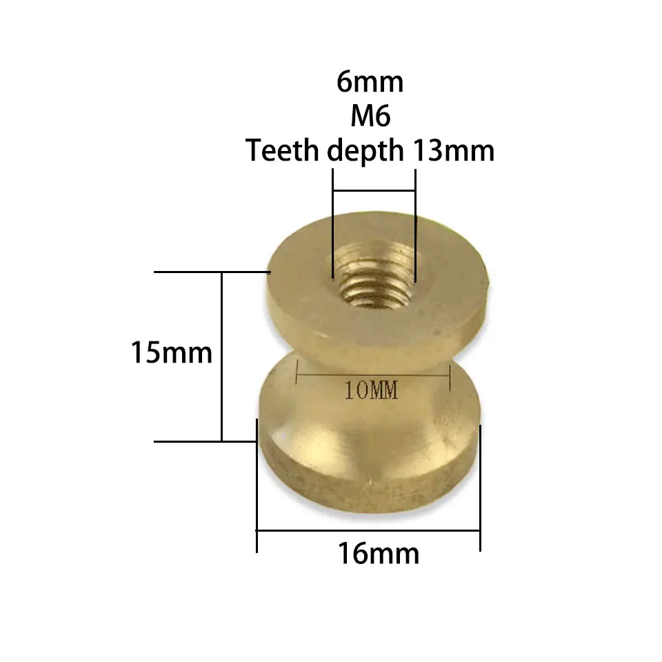 M10 Internal Tooth Pure Brass I-shaped Joint Medium Hole I-shaped T-shaped Thick Gasket connector Screw Nut