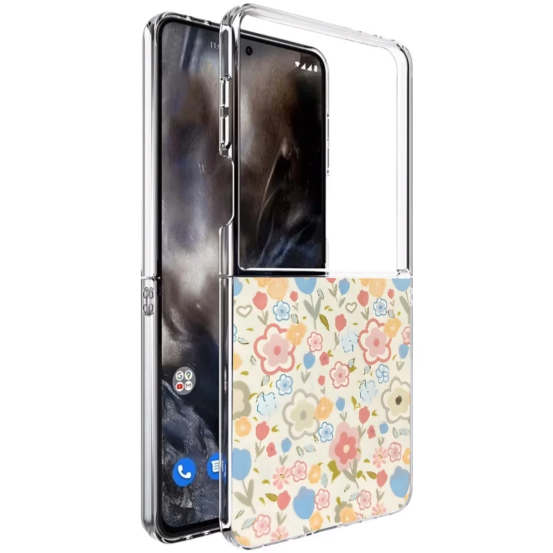 Lemon Flower Pattern Folding Phone Case For Samsung Galaxy Z Flip 8 7 6 5 4 3 Clear Hard Cover For Galaxy Z Flip8 Flip7 FE Flip6 view 6