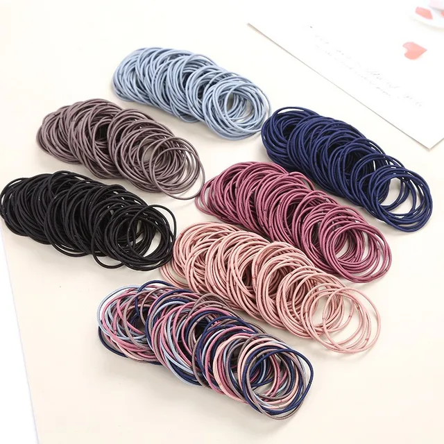 100 szt. Gumek do włosów, gumki do kucyka, sznurki, scrunchies, opaski do włosów, akcesoria do cienkich włosów dla kobiet, mężczyzn i dziewcząt.