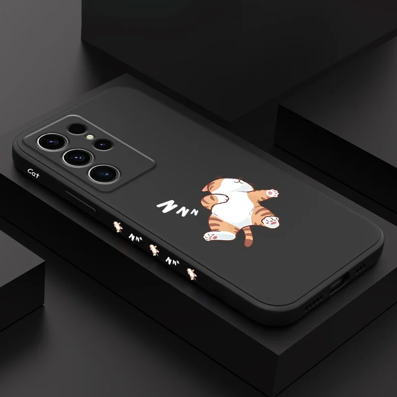 

Sleep Tiger Cat Phone Case For Samsung Galaxy S25 S24 S23 S22 S21 S20 S10 S10E Ultra Plus FE Note 20 Ultra Plus Cover