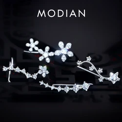Modian 4 Different Style Luxury Clips Earring for Women Dazzling  Zircon Sterling Silver 925 Earring Wedding Gift Fine Jewelry
