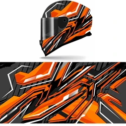 Irregular orange stripes pattern diy Motorcycle Helmet Stickers Self Adhesive Racing Custom Helmet Decal Wrap Vinyl Stickers