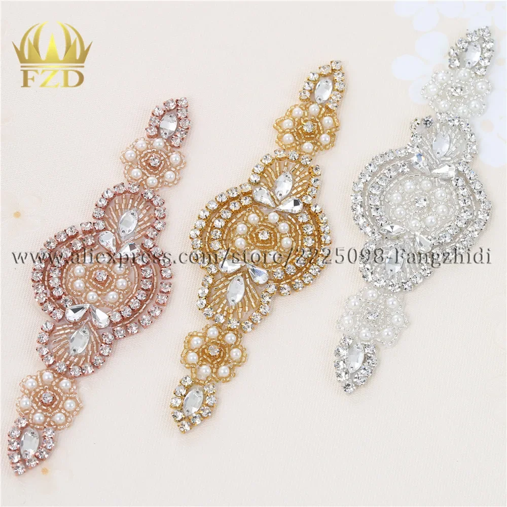 (30pieces) Wholesale Hotfix Cristal Stones and Crystals Rhinestone Sequin Applique for Garment Dresses Headband Bridal Garters