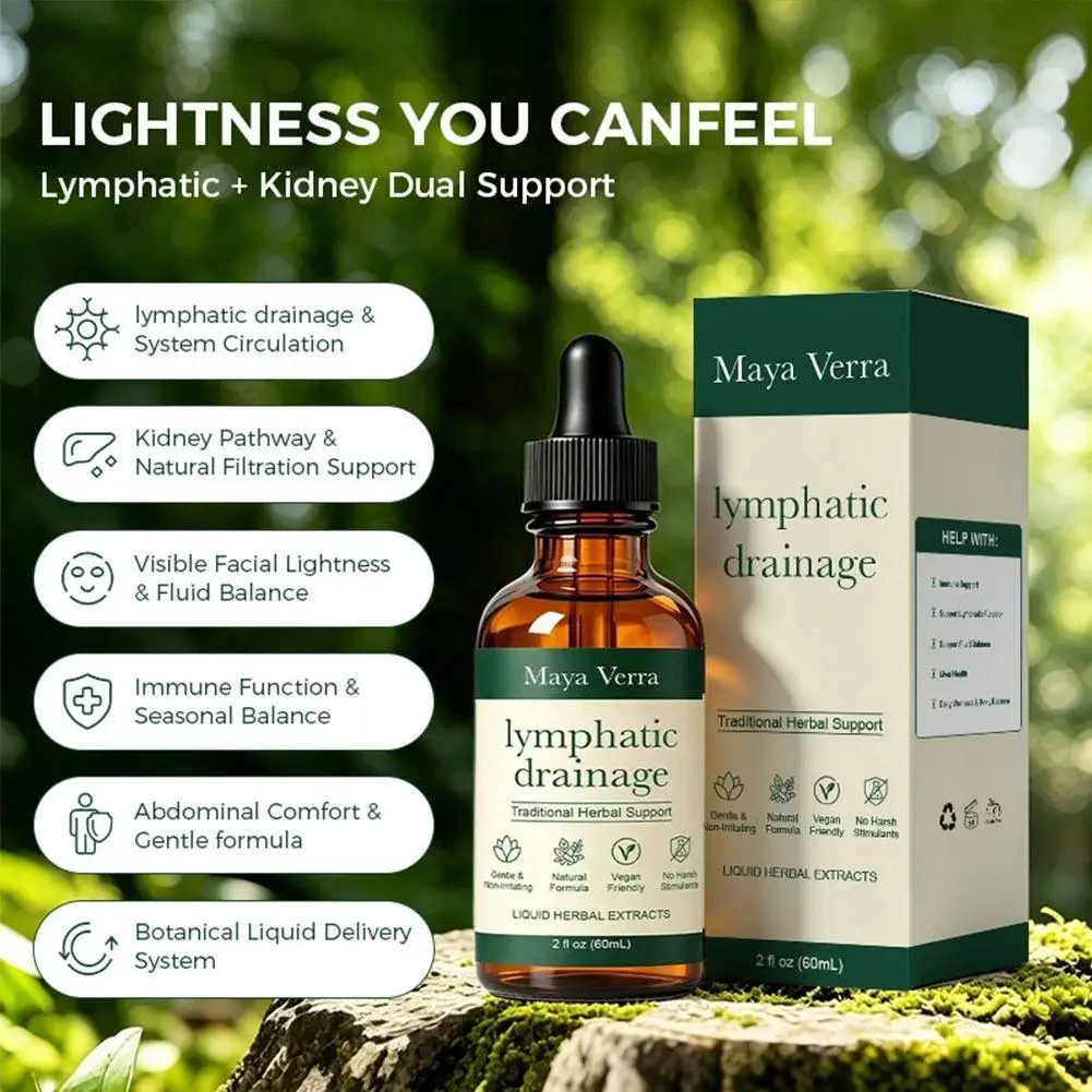 60ml Maya Verra Lymphatic Drainage Herbal Drops Natural Vegan Liquid Extract Gentle Stimulants Herbal Support Tincture