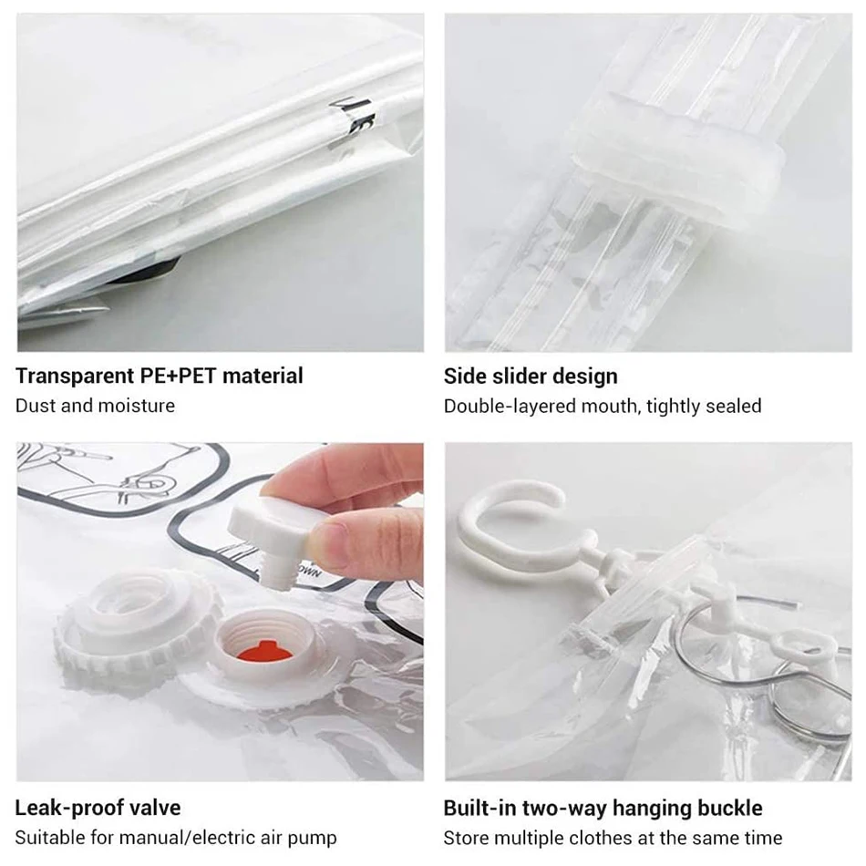 真空収納バッグ,クローゼット,クローゼット,省スペース,ダブルシール,衣類ハンガー,綿製