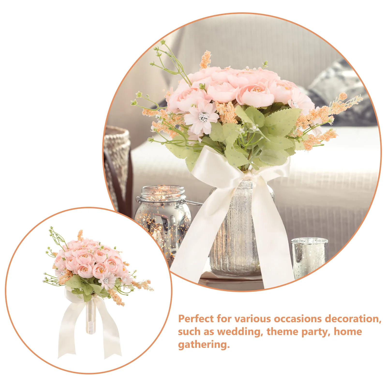 

Artificial Roses Bouquet Bride Bridesmaid Prop Wedding Decoration Home nament Simulation Flower Arrangement Stylish
