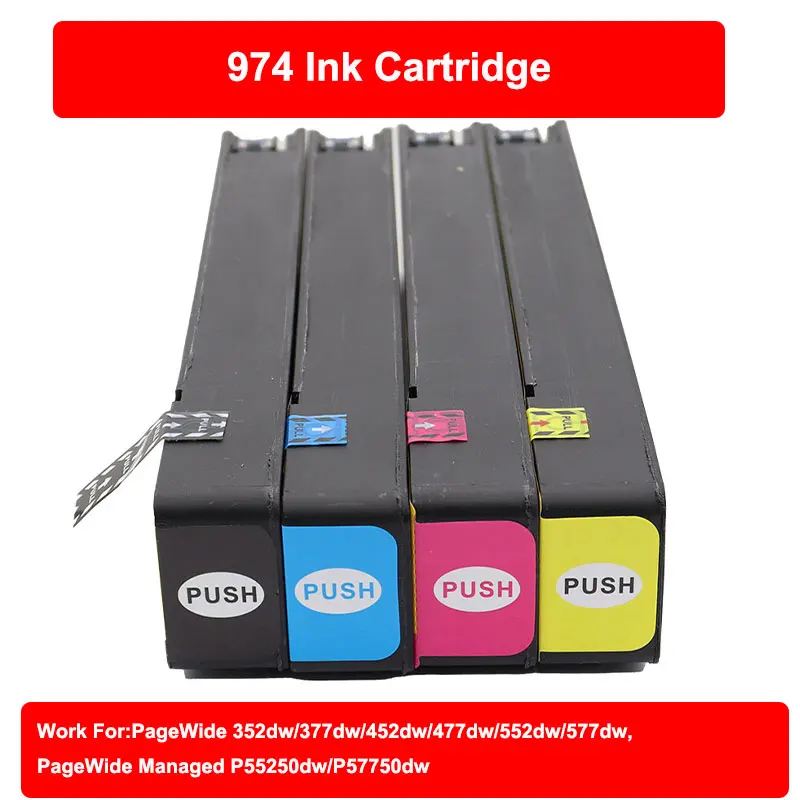 Compatible for HP974 HP 974 974A 974X ink cartridge 974A 974X PageWide Managed P55250dw P57750dw Printer