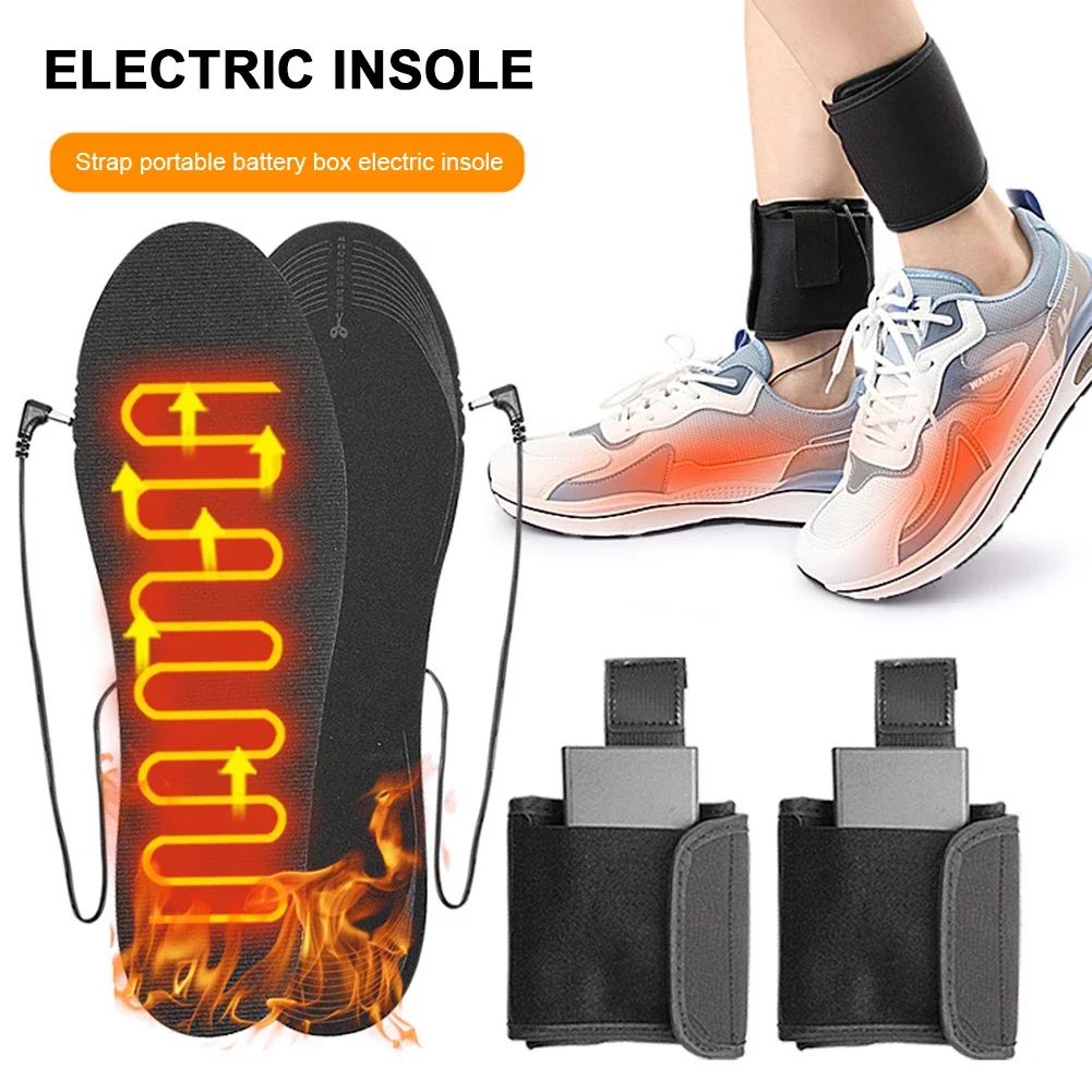 Electric Foot Warmers With Battery Box Winter Heating Insoles Washable Outdoor Thermal Insoles Skiing High Temperature Insole