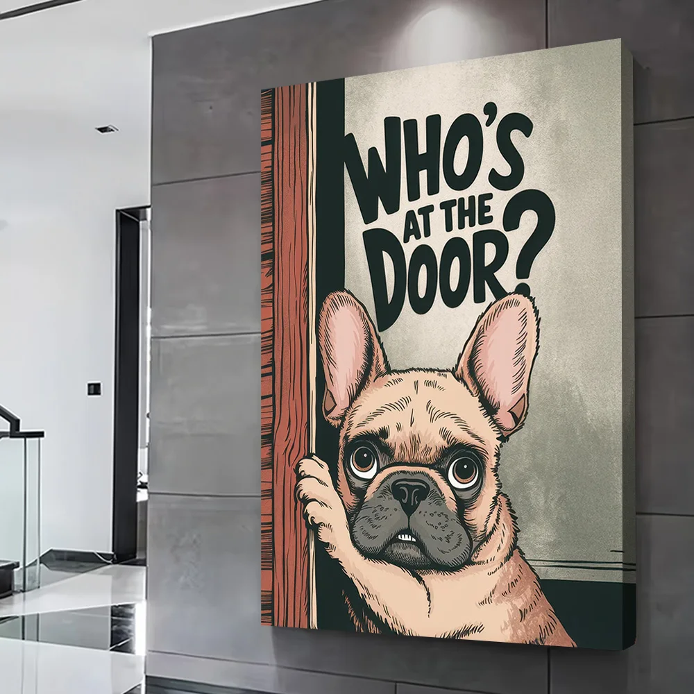 Peeking French Bulldog Printing Poster Custom Pictures Wall Art Canvas Painting Gift for Bathroom Decor Room Ornaments Wand Deko