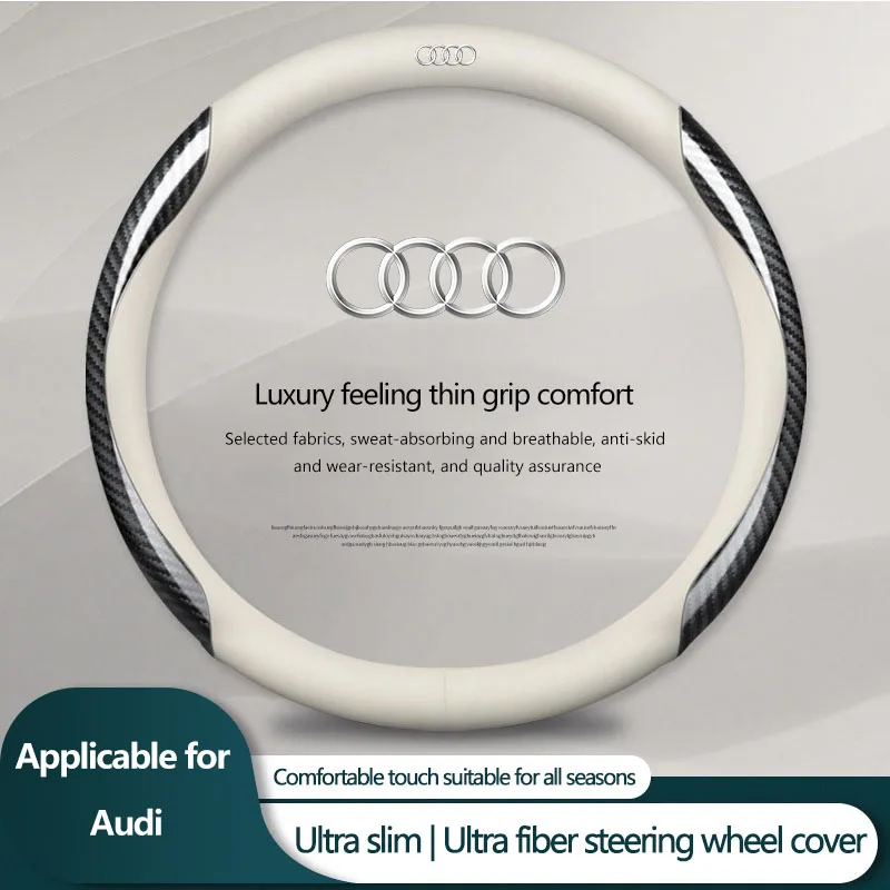 

Car Steering Wheel Cover Carbon Fiber Leather For Audi A4 B5 B6 B7 8P 8V 8L A5 C7 4F A8 Q2 Q7 RS3 RS4 RS5 RS6 TT 4L R8