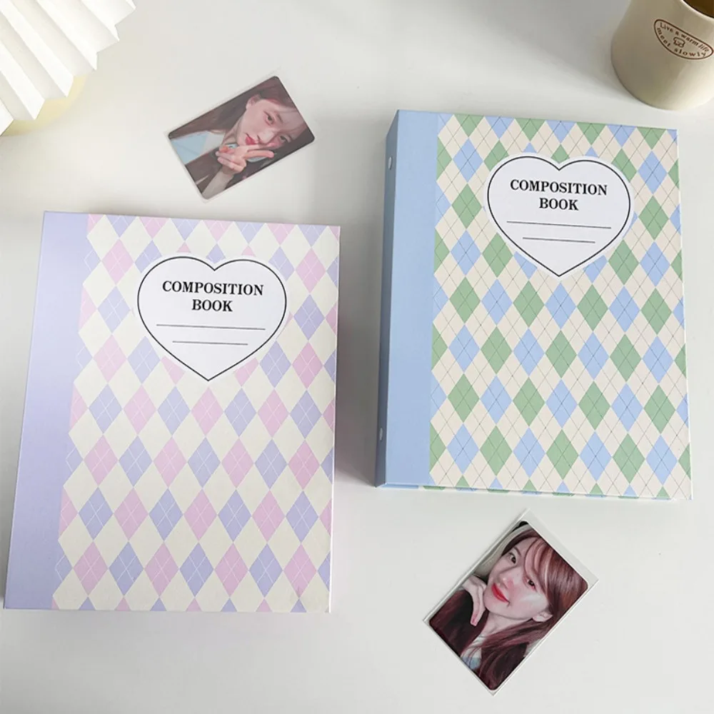 Cardboard Colorful Idol Photo Album Inside Page Album Shell Book Jacket Baffle Rhombus Cream Loose-Leaf Small Card Storage