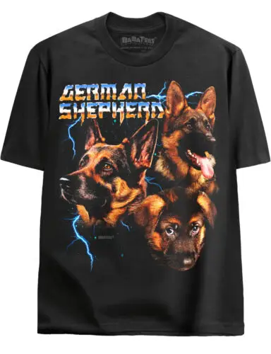 Camiseta de Heavy Metal para hombre y mujer, prenda de vestir, con diseño de pastor alemán de los años 80 y 90, para pata de arranque