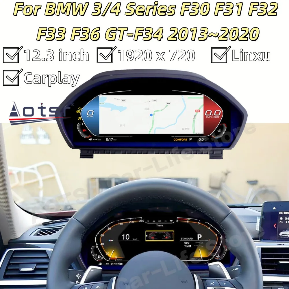 For BMW 3 4 Series F30 F31 F32 F34 F35 F36 F80 F82 F83 M3 M4 2012~2020 Car LCD Cluster Carplay Functions Digital Panel Dashboard