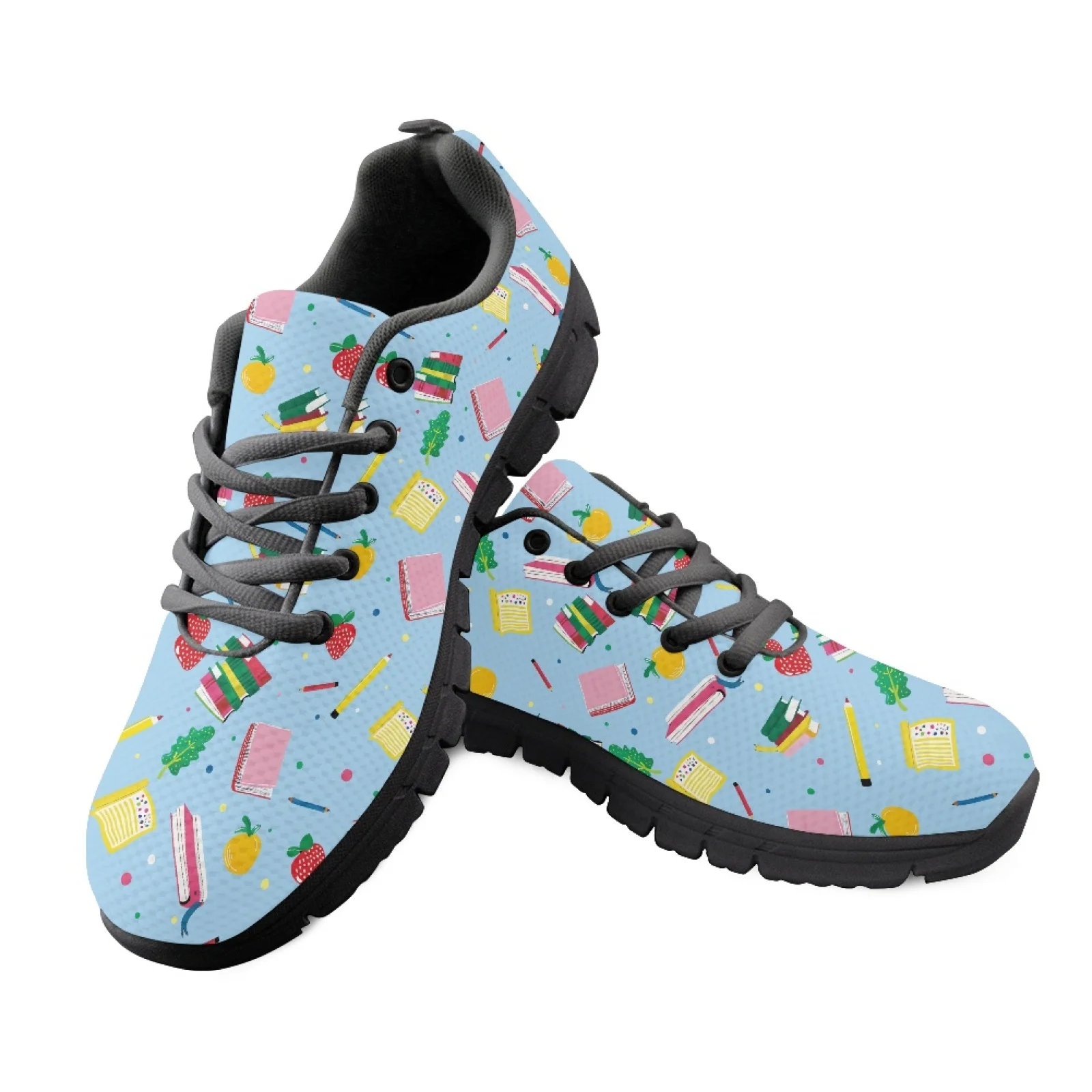 Coloranimal Book Stationery Women Soft Cushioned Athletic Shoes for Hospital Durable Running Sneakers for Outdoor
