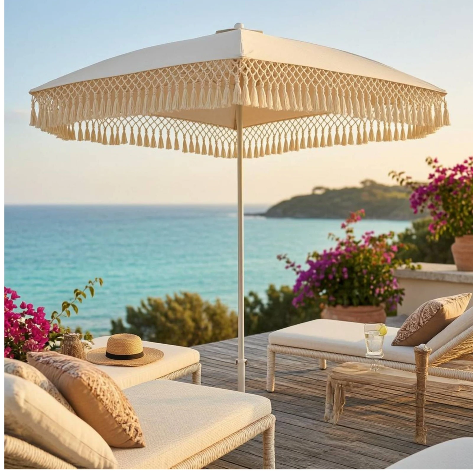مظلة شمسية مربعة خفيفة الوزن ب - مراجعة Outdoor Furniture Umbrella وسعره