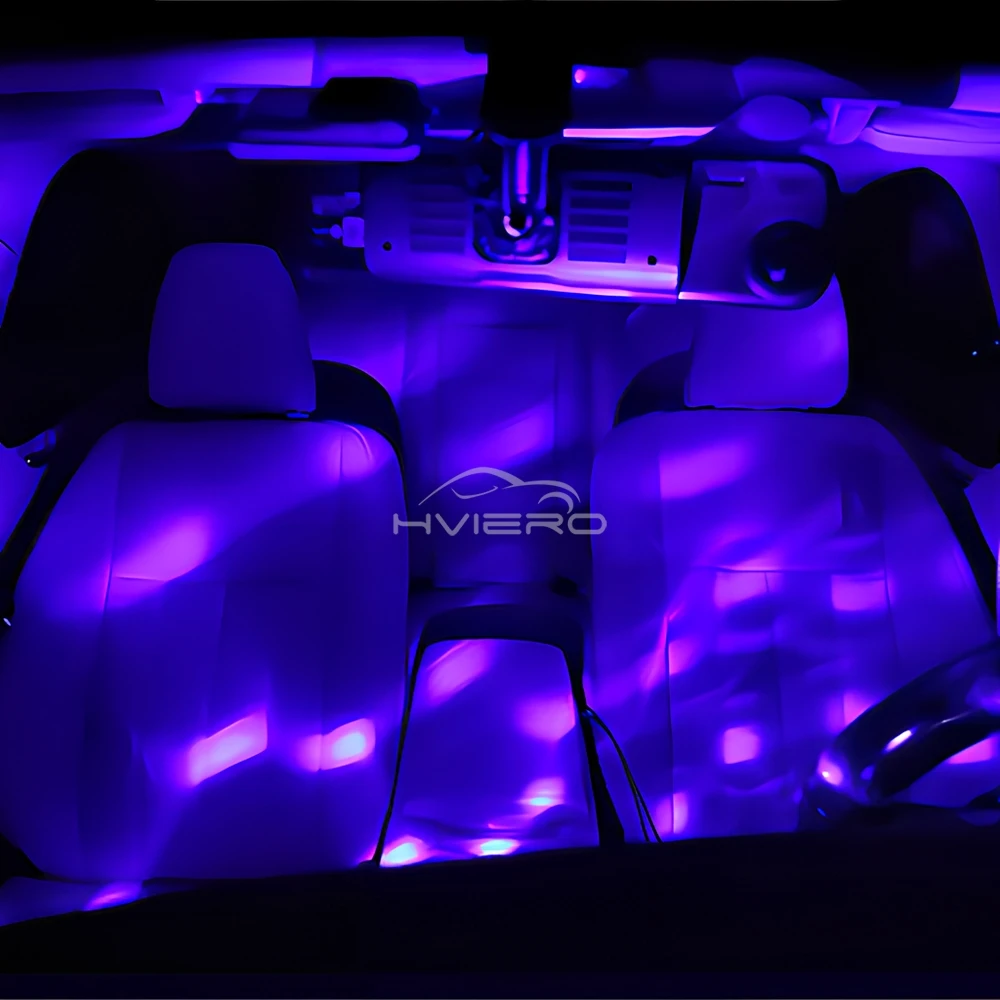 1X Araba Oto USB DJ RGB Mini Renkli Müzik Ses LED USB-C IOS Tatil Partisi Karaoke Atmosfer Lambası Hoş Geldiniz 5V Top Lazer Işığı