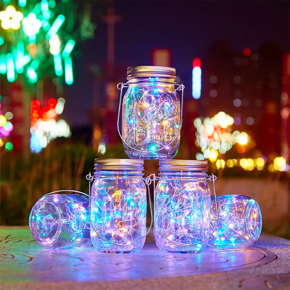 Solar Mason Jar Lid Light LED Solar Fairy Mason Star Jar Lights Outdoor Party Wedding Garden Decor Lamp bez baterii do słoików