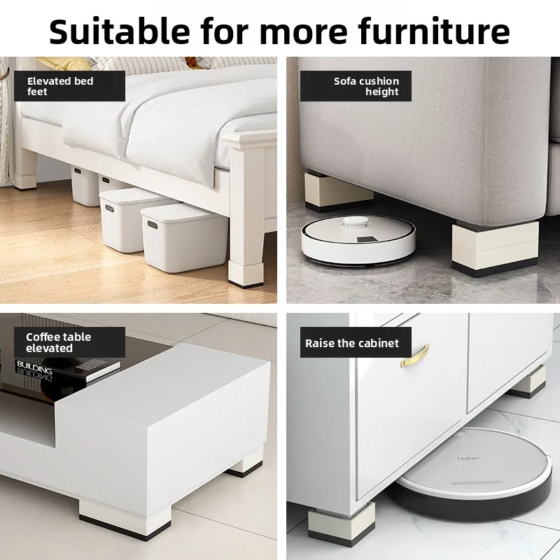 Height Adjustable Furniture Base Anti-Slip Sofa Support Cabinet Legs Shock Absorbing Bed Feet Table Risers Wear Resistant Silent