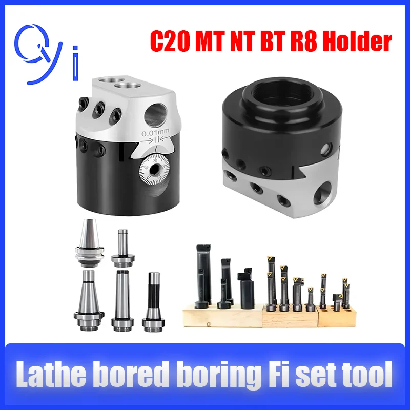 F1 2/3/4 inch 50/75/100mm F1 Type Boring Head 12/18/25mm Lathe Boring Bar Milling Holder For Milling Machine Tools + Hex Wrenche