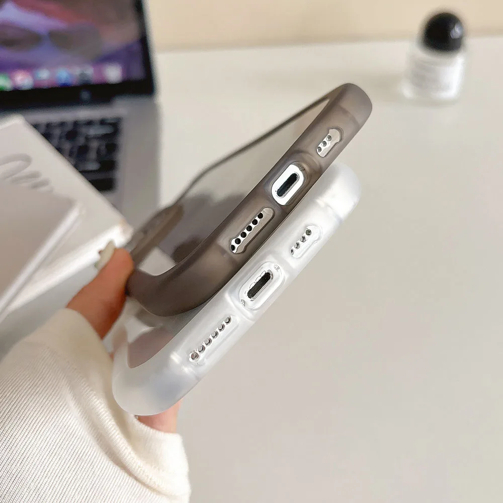 كوريا لطيف ثلاثية الأبعاد القط الأذن شفافة قضية الهاتف آيفون 11 12 13 14 15 16 برو ماكس ماتي سيليكون للصدمات الغطاء الواقي