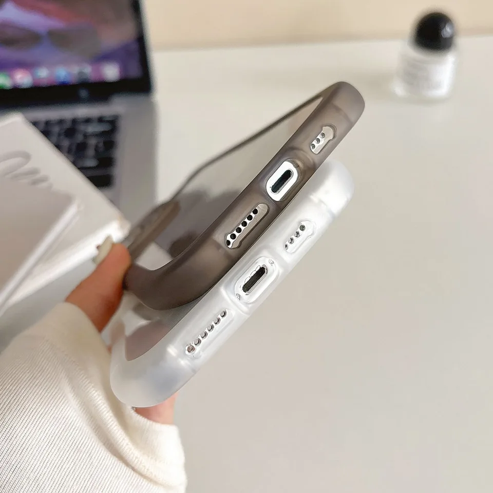 Funda transparente coreana linda con orejas de gato 3D para iPhone 11 12 13 14 15 16 Pro Max, silicona mate a prueba de golpes 6