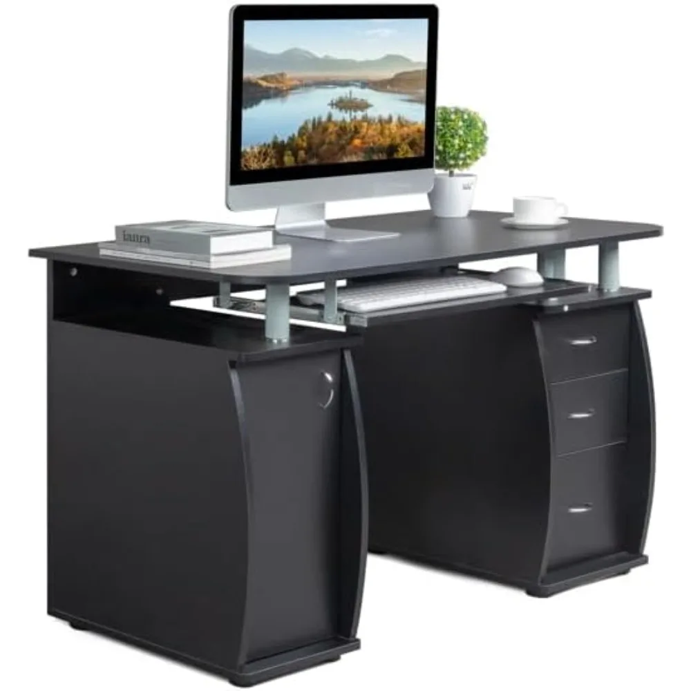 

Office desk with 3 drawers, farmhouse 45.27, computer desk with file storage drawers for home office, dressing table